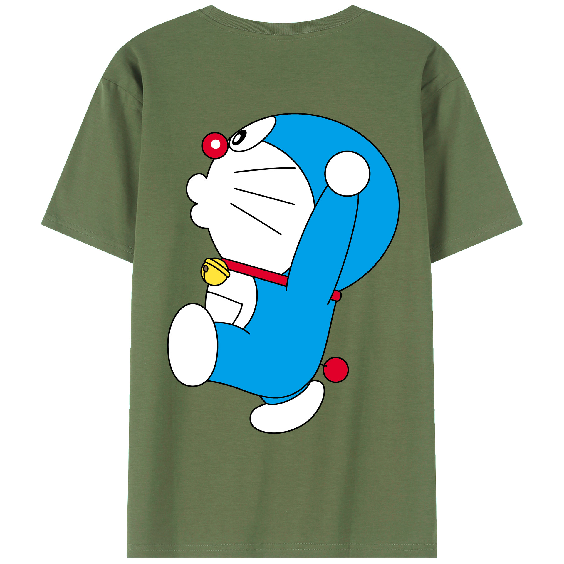（画像用） ドラえもん Doraemon 綿100％ メンズ半袖Tシャツ（バックプリント） 通気性